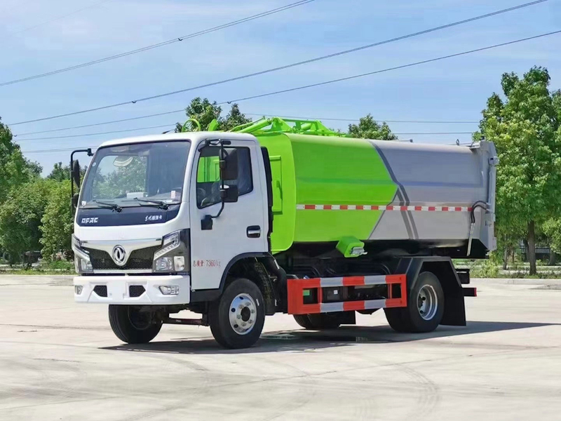 O lado do caminhão de lixo basculante de fabricação especial pendura o tipo